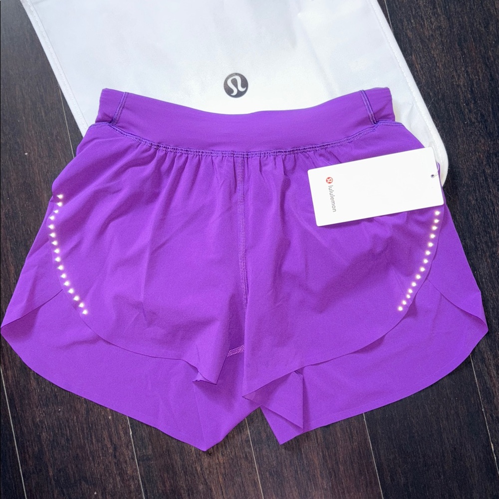 LULULEMON FAST AND FREE HIGH RISE SPLIT SHORTS 3” COLLEGE PURPLE SZ XS,S,L NWT